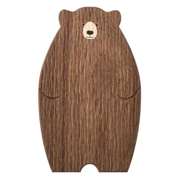 Деревянная доска Разделочная доска Симпатичный поднос для хлеба в форме медведя Кухонная доска из черного ореха