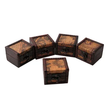 Деревянная коробка Кантри Декоративный контейнер Ретро Коробка для хранения Ювелирные изделия