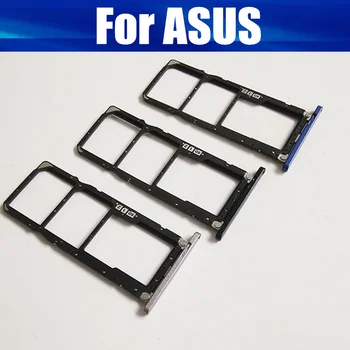  Держатель лотка для SIM-карты для Asus ZenFone MAX M1 ZB555KL Подлинный слот для SD-карты Dual SIM SD Card Адаптер Замена Запасные части Запасные части Черный