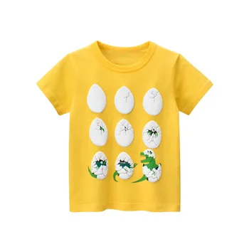 Детская одежда Лето Новинка 2023 Детская одежда Футболка для мальчиков с коротким рукавом Мультяшные топы Хлопковые футболки Рубашки Дропшиппинг