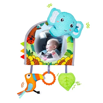 Детское автомобильное зеркало заднее сиденье зеркало заднего вида мультяшные животные плюшевые игрушки для ребенка лицом назад с широким кристально чистым видом