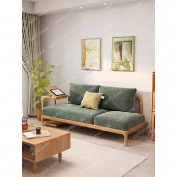 Диван-кровать Складной диван для гостиной из массива дерева Простой двухтактный диван для гостиной