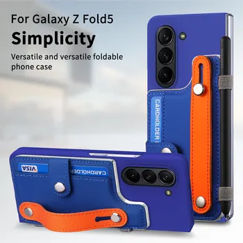 Для Galaxy Fold5 Drop Protecton Кошелек Складной Чехол для Samsung Galaxy Z Fold 5 Fold5 5G Zfold5 Card Pocket Phone Аксессуары