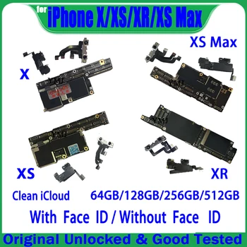 Для iPhone X/XR/XS/XS Max 64 ГБ / 128 ГБ / 256 ГБ / Полностью протестирован Очищенный iCloud Оригинальная разблокировка iCloud Материнская плата без удостоверения личности Учетная запись Материнская плата