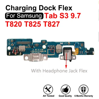 Для Samsung GALAXY Tab S3 9,7 дюйма SM-T825 T820 USB-зарядное устройство док-станции с разъемом для наушников Гибкий кабель Запасные части