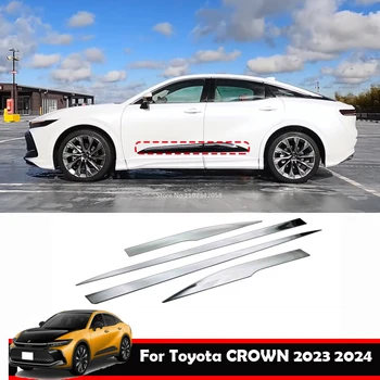 Для Toyota CROWN TZSH35/AZSH35 2022 2023 2024 ABS хром Молдинг кузова боковой двери автомобиля с защитой от царапин Боковая полоса Отделка 4 шт.