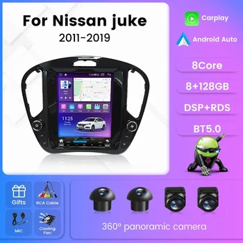 для автомагнитолы в стиле Tesla для Nissan Juke YF15 2011-2019 Мультимедийный плеер Стерео GPS для беспроводного Carplay Android Auto