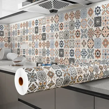  для кухни ПВХ водонепроницаемый шкаф маслостойкий европейский стиль ремонт обои настенные наклейки 40 см самоклеящаяся 3D плитка печь