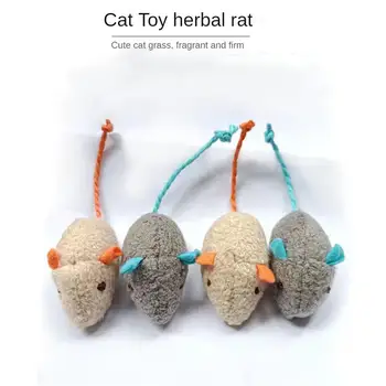 Домашняя игрушка для кошек Симпатичная игрушка для моделирования котенка Мини-мыши Игрушка Травяная крыса Игрушка Плюшевая травяная мышь Универсальные аксессуары для кошек Игрушки для кошек