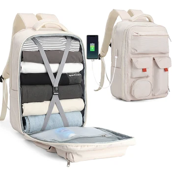 Дорожный рюкзак Большой рюкзак для ноутбука для женщин и мужчин Водонепроницаемый рюкзак для ручной клади в колледже Одобренная авиакомпанией деловая рабочая сумка