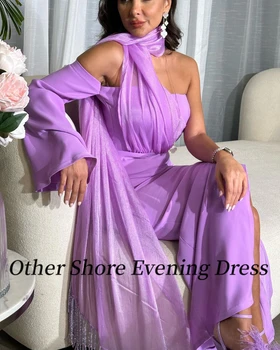 Другие Shore Purple Выпускные платья на одно плечо Блестящие элегантные женские платья для вечеринок знаменитостей длиной до щиколоток 2023 فساتين طويلة