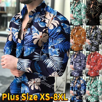  Ежедневный Праздник С длинным рукавом 3D-печать Одежда на пуговицах Модная повседневная дышащая рубашка Мужская графическая рубашка XS-8XL