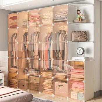 Женская одежда Скандинавские шкафы Перегородки для спальни Вешалка Дисплей Пластиковый шкаф для хранения Экономия места Roupeiro Мебель для салона