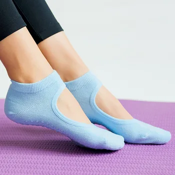 Женские носки для йоги Высокое качество Носки для пилатеса Женские лодыжки Спинка Дышащий Noni-Slip Балет Танцевальные спортивные носки для фитнес-тренажерного зала
