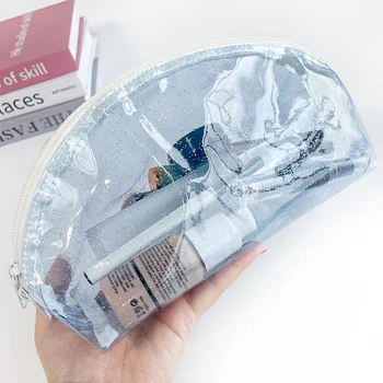 Женщины Портативная дорожная сумка для стирки Блестящий прозрачный водонепроницаемый чехол для хранения макияжа Большая емкость Косметический органайзер Beauty Case