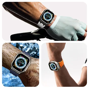 Жидкий силиконовый ремешок для Apple Watch 49 мм 42 мм 44 мм 45 мм Ultra 2 Высококачественный спортивный браслет iWatch Series 9 8 7 6 5 SE band