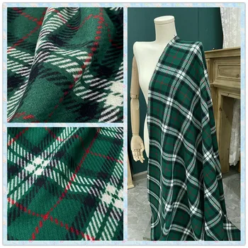 Зеленый утолщенный тяжелый вес колледж классический британский стиль шерстяной твид твидовая ткань ткань DIY пальто дизайнерская ткань швейные аксессуары