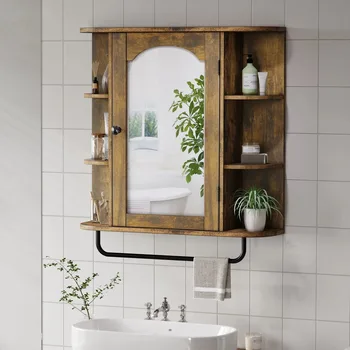 Зеркальные шкафы со съемной полкой для ванной комнаты, гостиной, прачечной, спальни, шкафчика для хранения, шкафчик для бесплатной доставки, коричневый дом