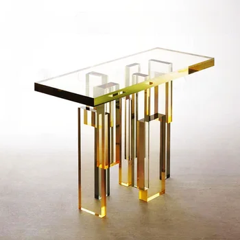 Индивидуальный современный акриловый цветной стол на крыльце, ультраузкая настенная полка, минималистичная настольная мебель