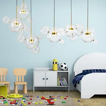 Итальянский дизайн Стеклянный пузырь Подвесной светильник LED Bulles Люстра Мыльные пузыри Подвесная лампа для гостиной Детская комната Современный декор