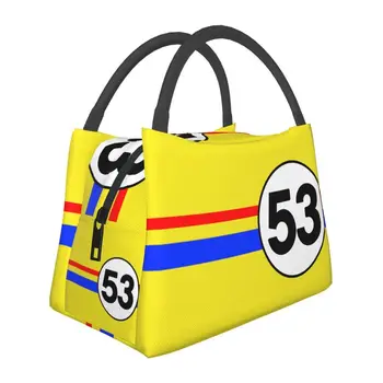 Классический гоночный автомобиль Herbie 53 Многоразовый ланч-бокс Термоохладитель Еда Изолированная сумка для ланча Больница Офис Pinic Контейнер