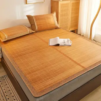Коврик Бамбуковый коврик Складной летний соломенный коврик студенческое общежитие односпальная кровать двуспальная кровать двусторонний коврик двойного назначения
