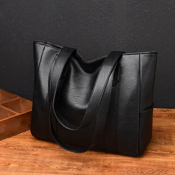 Кожаные сумки Большая женская сумка Высококачественные повседневные женские сумки Женская роскошная дизайнерская многофункциональная сумка через плечо