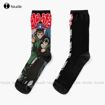 Команда Urameshi Yu Yu Hakusho Design Носки Boot Socks для мужчин 360° Цифровая печать Дизайн Счастливые милые носки Креативные забавные носки Искусство