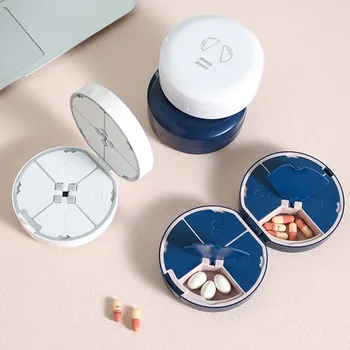 Контейнер для хранения таблеток для лекарств Мини-коробка для таблеток 7 дней Еженедельный чехол для таблеток Футляр для таблеток Дозатор лекарств Мини-резак для таблеток