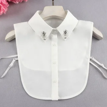 корейский свитер из бисера ручной работы поддельный воротник для женской полурубашки съемный воротник белая рубашка блузка с лацканами топы накладной воротник