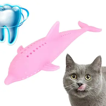 Кошачья мята Игрушки Рыбка Форма Котенка Жевательная игрушка Резиновые игрушки для кошек Игрушки для домашних животных Способствует упражнениям котенка