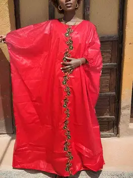 Красный Bazin Riche Femme Длинные платья для африканских женщин Одежда Оригинальная блестящая Bazin Riche Dashiki Robe Boubou Одежда