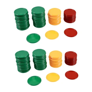  Красный Желтый Зеленый Мини Покер Фишки круглой формы Lucky Game Props 138 шт.