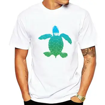 красочная черепаха Sea Life Индивидуальная футболка 100% хлопковая ткань с круглым вырезом Мужская футболка Бесплатные купоны Топ футболки с коротким рукавом