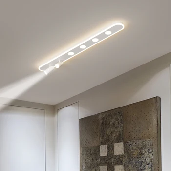 Креативные длинные белые современные светодиодные люстры Светильники для гостиной и столовой для спальни с прожектором Внутреннее освещение Домашний декор