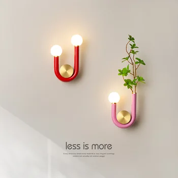 креативный светодиодный настенный светильник современный минималистичный спальня прикроватные светильники гостиная лестница проход настенные фотообои лампа скандинавские бра