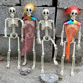 Крытые / наружные украшения скелета на Хэллоуин Мини-фигурки скелетов с веревкой для вечеринки Trick or Treat и дома с привидениями 69HF