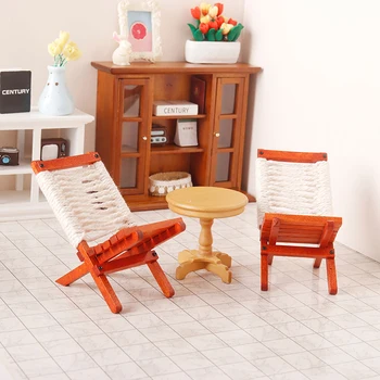 Кукольный домик Миниатюрное кресло для отдыха Пляжный стул Стул для отдыха Стул для отдыха Спинка стула Мебель Украшение Игрушка Аксессуары для кукольного домика