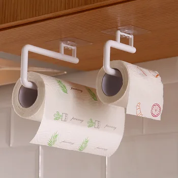  Кухонная стойка для бумажных полотенец без перфорации Стойка для бумаги в рулоне Подвесная стойка для хранения пластиковой пленки Крючок для туалетной бумаги Тканевая подставка