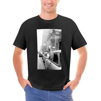 Лама в футболке с Таймс-сквер Лето Нью-Йорк 1957 Уличная одежда Футболки 100% хлопок Новинка Футболка для мужчин Изготовленные на заказ футболки большого размера