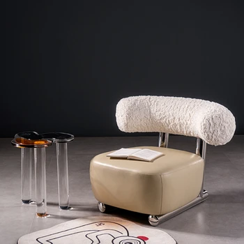  Легкий роскошный домашний одноместный диван Кресло Дизайнер Гостиная Креативный стул на санях Стул со спинкой небольшой квартиры