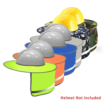  Летний солнцезащитный шлем Шейный щит Шлемы Светоотражающая полоса Защитная шапка для строителя
