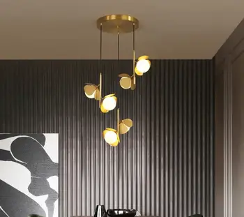 Люстра Светодиодные подвесные светильники Nordic Creative Латунь в форме цветка Обеденный стол Home De Modern Style Круглая или квадратная потолочная плита