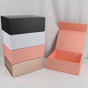 Магнитная флип Подарочная коробка 1 шт. Белый Черный Розовый Золотая Складная Коробка Для Подарка День Рождения Свадьба Конфеты Ручной Работы Картонная коробка