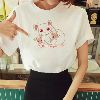Мадока топ женщин harajuku Y2K смешная футболка девушка комикс y2k одежда