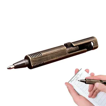  Мини Металлическая Ручка Маленькие Ручки Для Женщин Мужчины Журнальные Ручки Латунные Короткие Шариковые Ручки Для Ведения Журнала Латунные Пишущие Инструменты Для Дома