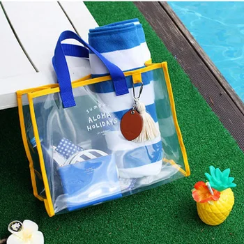 Многофункциональная сумка для плавания Влажная и сухая сепарация Защита окружающей среды ПВХ Мода Путешествия Пляж Цветовая блокировка Сумка