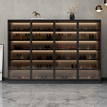 Мобильная роскошная витрина Шкафы для обуви Органайзер Показать полку Шкафы для обуви Дизайнер стекла Армарио Сапатеро Мебель для дома YQ50SC