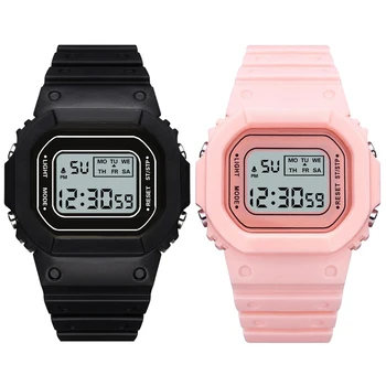 Модные мужские часы Ведущие бренды цифровых часов Светящийся циферблат Винтажный спортивный браслет Водонепроницаемый женский браслет reloj hombre