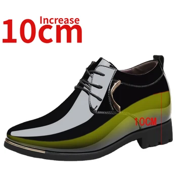Мужская классическая обувь Высота увеличена на 10 см Бизнес Повышение Кожаная Обувь Дерби Обувь Для Мужчин Новые Тенденции Лифт Свадебная Обувь